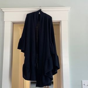 OS midnight navy wool wrap